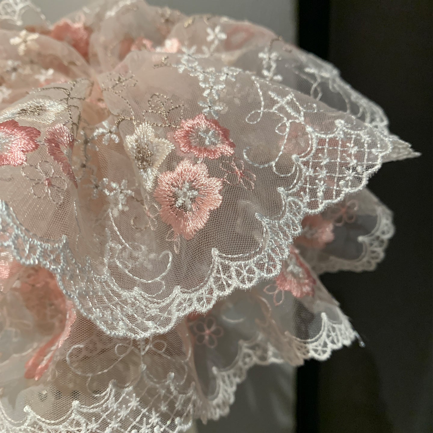 French Style Flowers Scrunchie Hair Accessory In Mixed Materials For  Spring And Summer