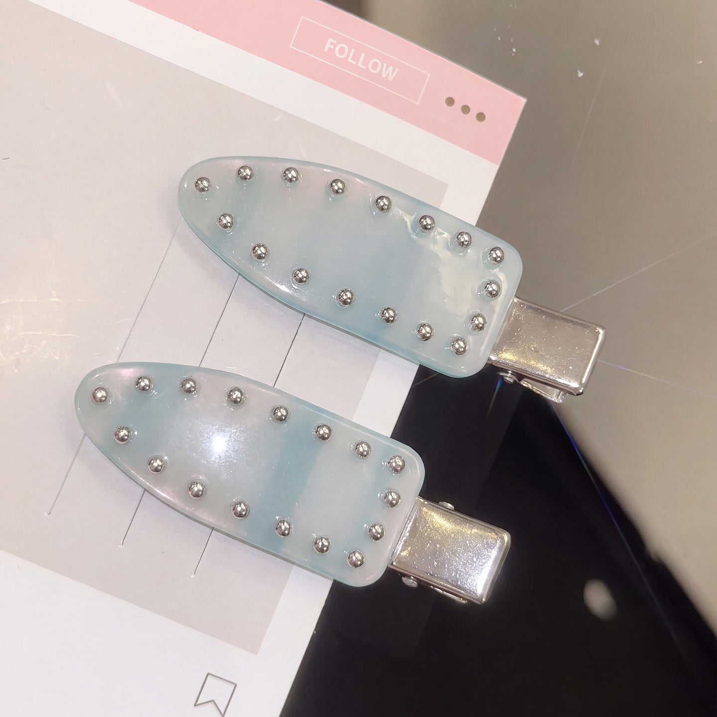 Ombre New Style Hairpin For Women With Mixed Materials And Rhinestone Inlay