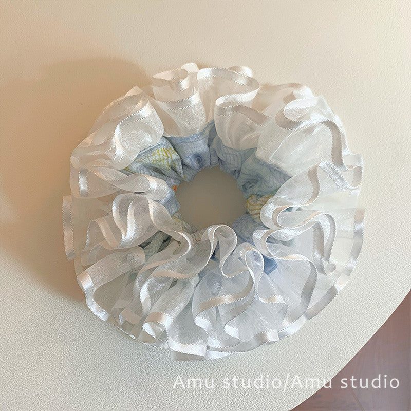 Lace Fairy Style Scrunchie Hair Accessory For Women In Gauze Material, Perfect For Spring
