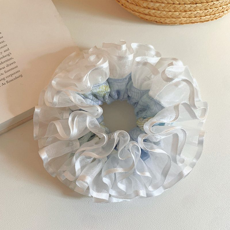 Lace Fairy Style Scrunchie Hair Accessory For Women In Gauze Material, Perfect For Spring