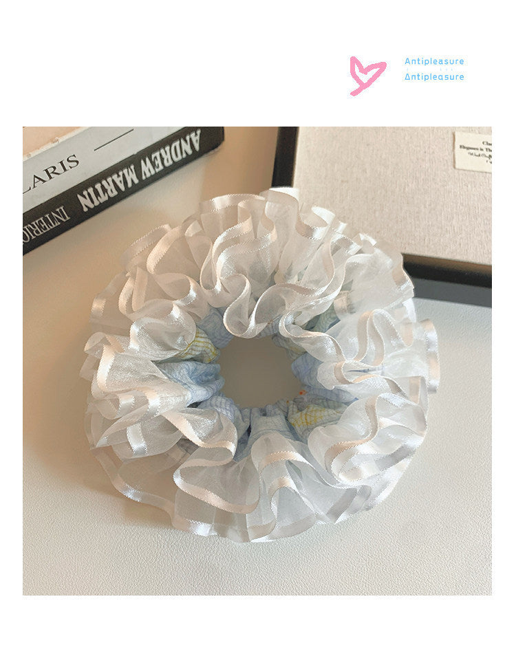 Lace Fairy Style Scrunchie Hair Accessory For Women In Gauze Material, Perfect For Spring