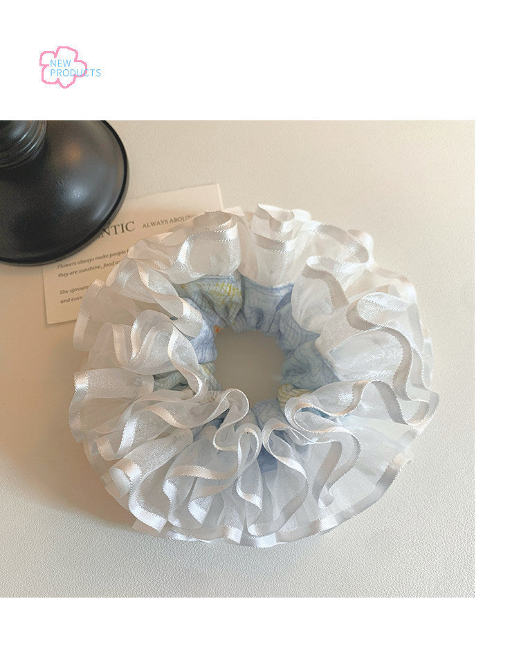 Lace Fairy Style Scrunchie Hair Accessory For Women In Gauze Material, Perfect For Spring