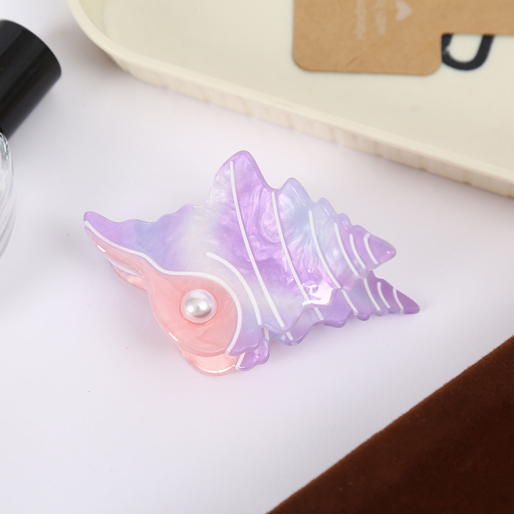 New Style Conch Hair Claws For Women In Purple, Made Of Acrylic, Perfect Hairpin For Spring