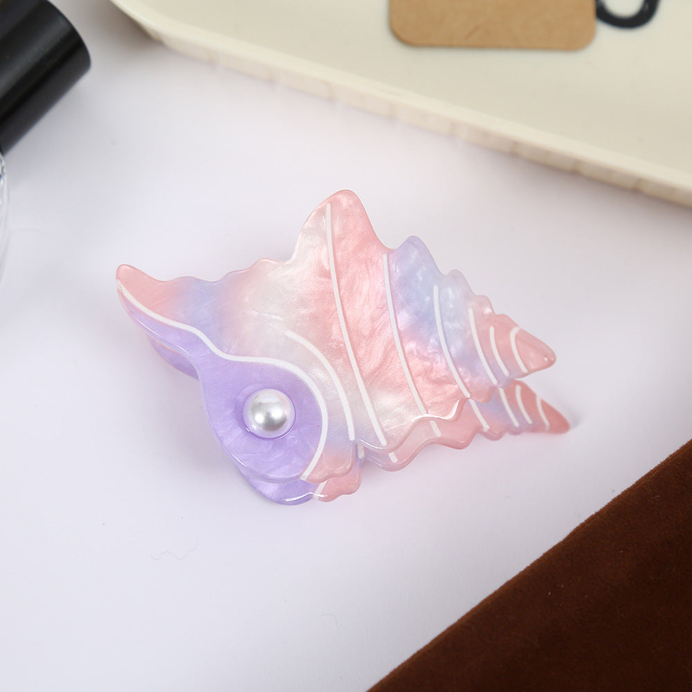 New Style Conch Hair Claws For Women In Purple, Made Of Acrylic, Perfect Hairpin For Spring