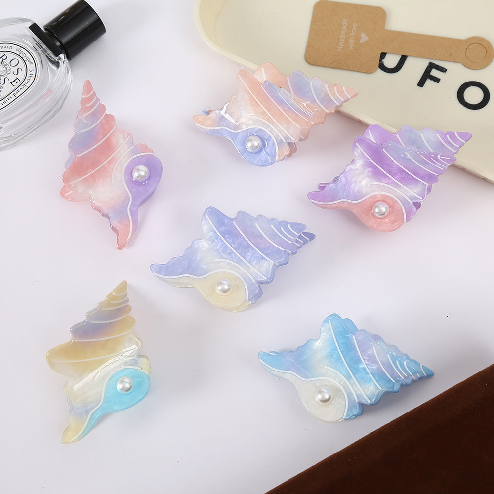 New Style Conch Hair Claws For Women In Purple, Made Of Acrylic, Perfect Hairpin For Spring