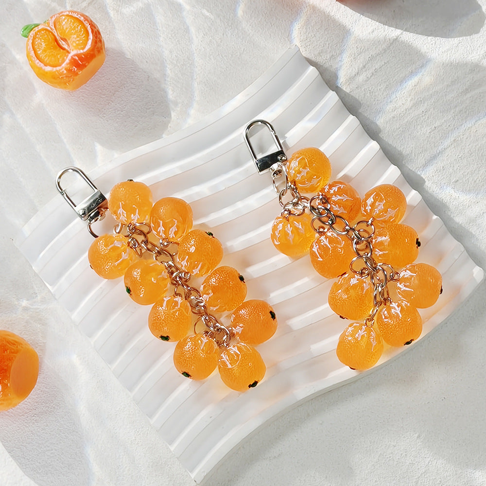 Handmade Fruit Key Chains 10 PCS Package Featuring Plastic Material In Pastoral Style For Spring & Summer