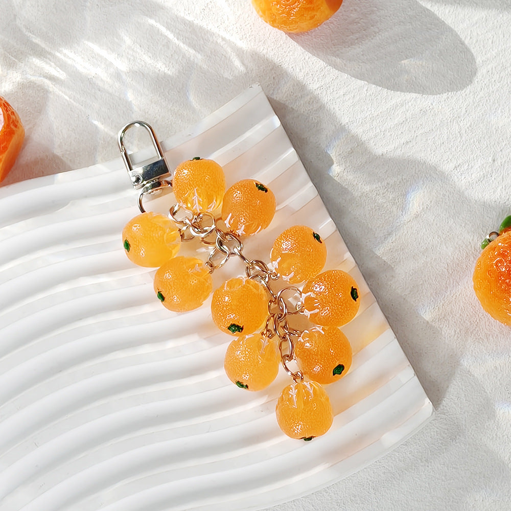 Handmade Fruit Key Chains 10 PCS Package Featuring Plastic Material In Pastoral Style For Spring & Summer