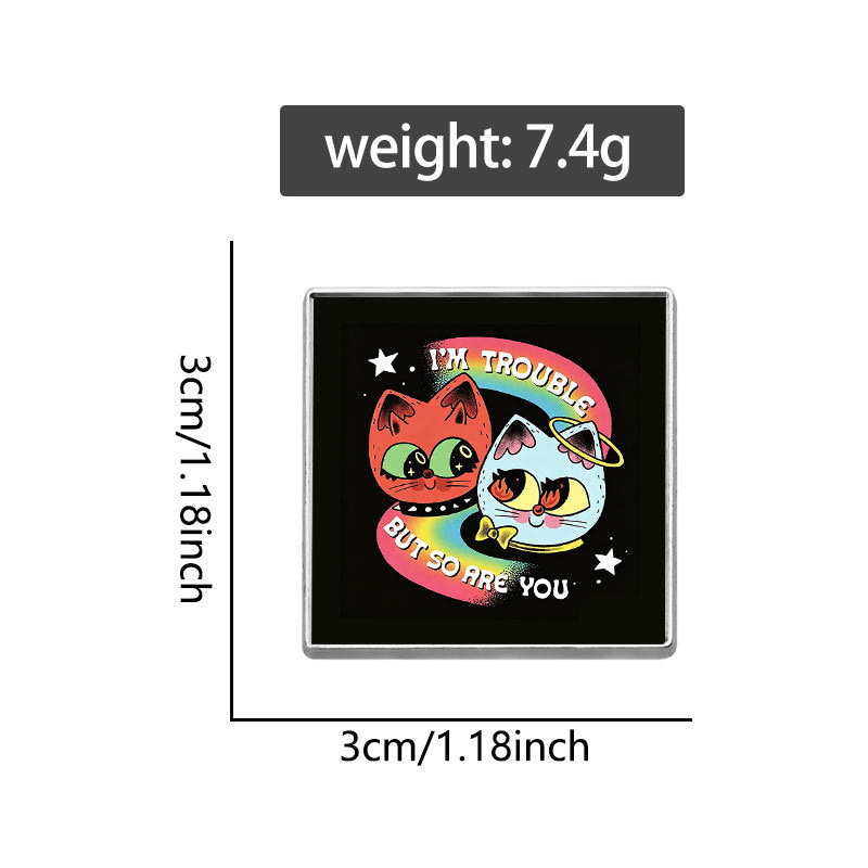 Cat Pin Made Of Zinc Alloy With Electroplated Finish, Available In Red Color