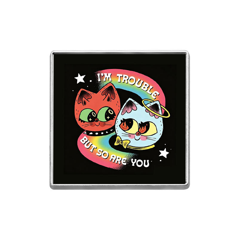 Cat Pin Made Of Zinc Alloy With Electroplated Finish, Available In Red Color