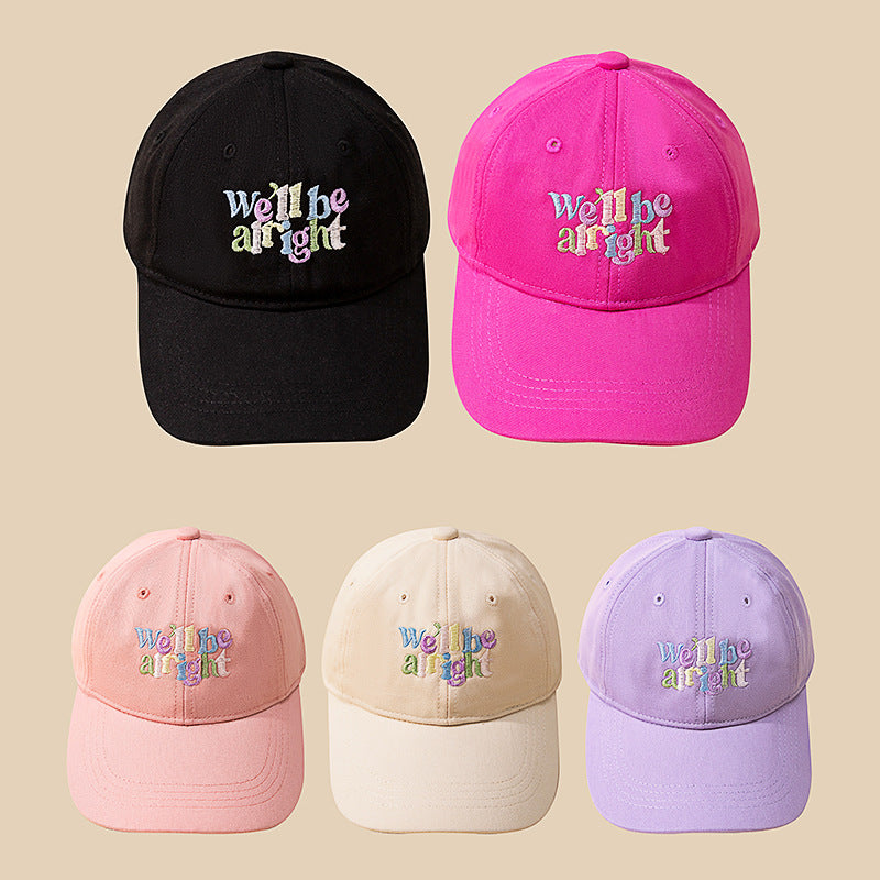 New Style Letter Embroidery Baseball Cap For Children Unisex In Dyed Black Cotton