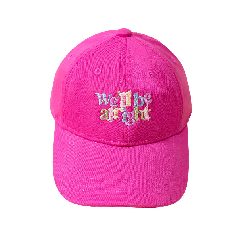 New Style Letter Embroidery Baseball Cap For Children Unisex In Dyed Black Cotton