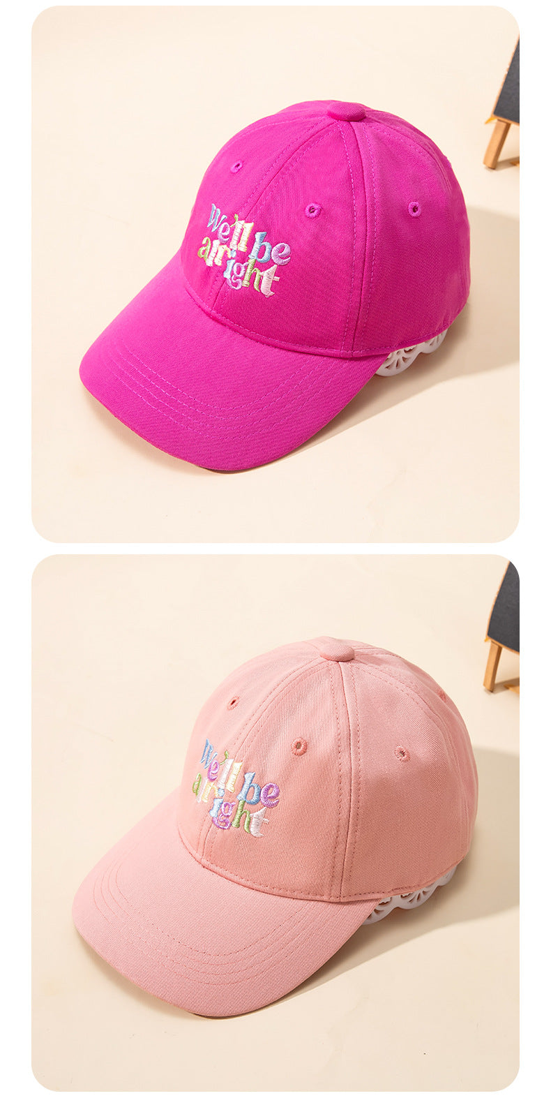 New Style Letter Embroidery Baseball Cap For Children Unisex In Dyed Black Cotton