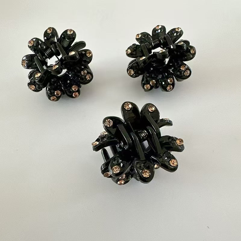 New Style Flowers Hair Claw For Women Made Of PS Material With Rhinestones, 1 PCS Package Hairpin
