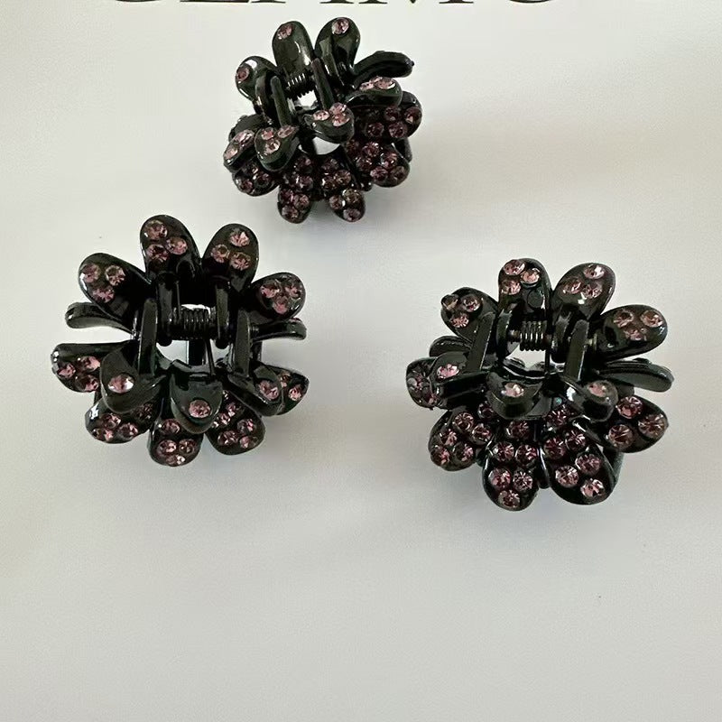 New Style Flowers Hair Claw For Women Made Of PS Material With Rhinestones, 1 PCS Package Hairpin