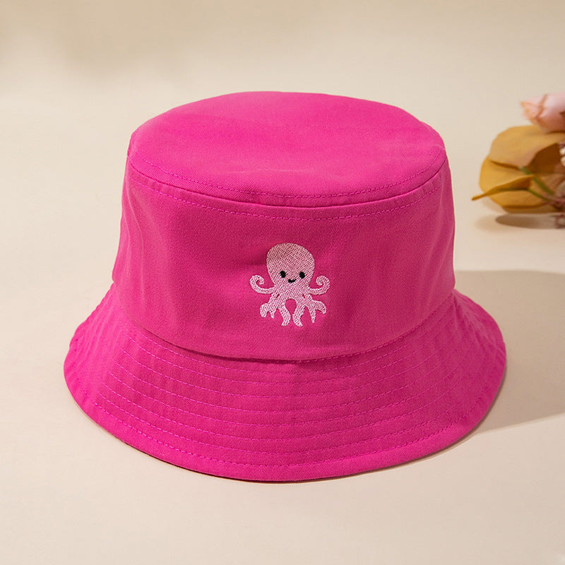 New Style Bucket Hat For Kids With Embroidery, Made Of Cotton, Suitable For All Seasons