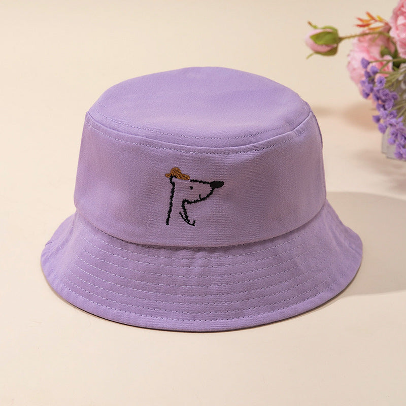 New Style Bucket Hat For Kids With Embroidery, Made Of Cotton, Suitable For All Seasons