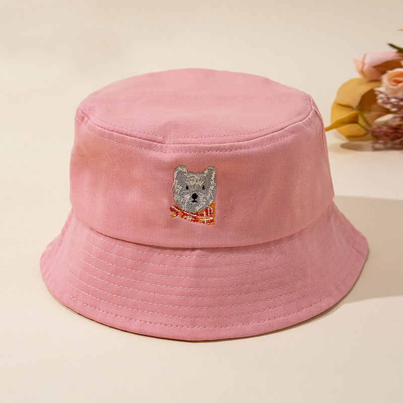 New Style Bucket Hat For Kids With Embroidery, Made Of Cotton, Suitable For All Seasons