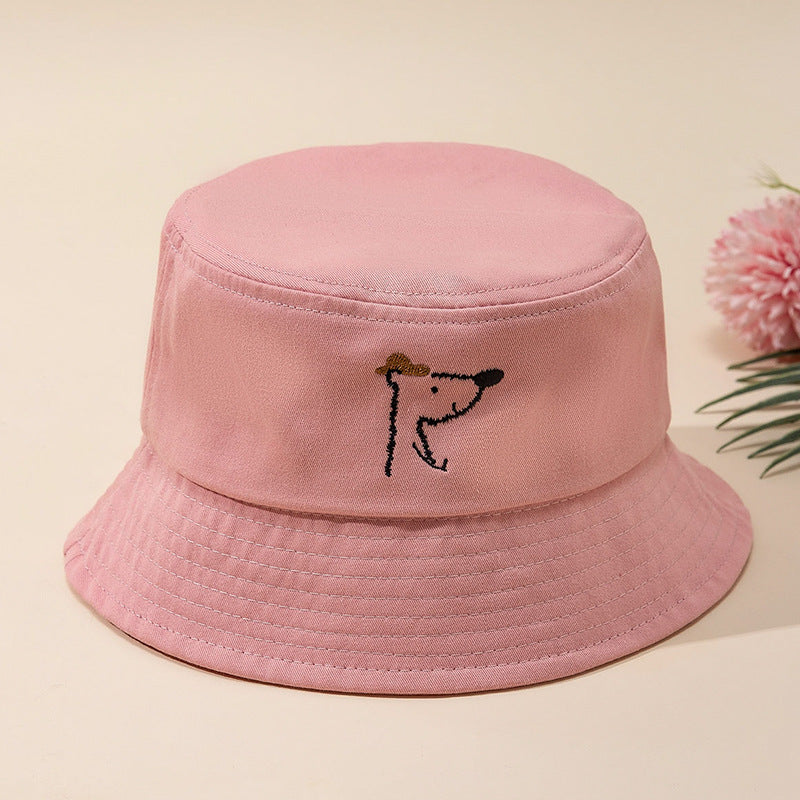 New Style Bucket Hat For Kids With Embroidery, Made Of Cotton, Suitable For All Seasons