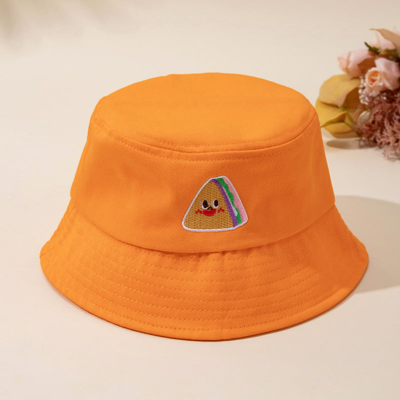 New Style Bucket Hat For Kids With Embroidery, Made Of Cotton, Suitable For All Seasons