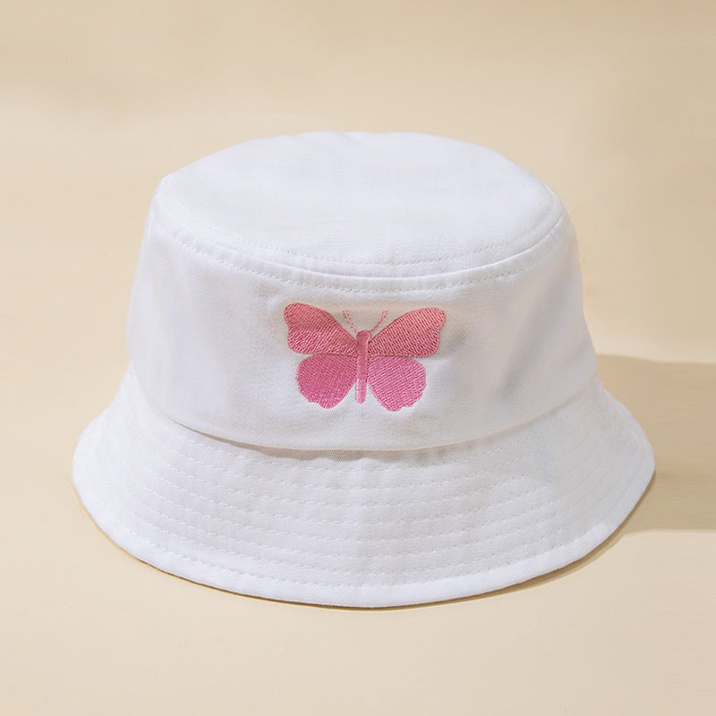 New Style Bucket Hat For Kids With Embroidery, Made Of Cotton, Suitable For All Seasons
