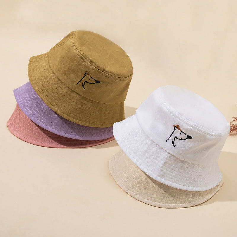 New Style Bucket Hat For Kids With Embroidery, Made Of Cotton, Suitable For All Seasons