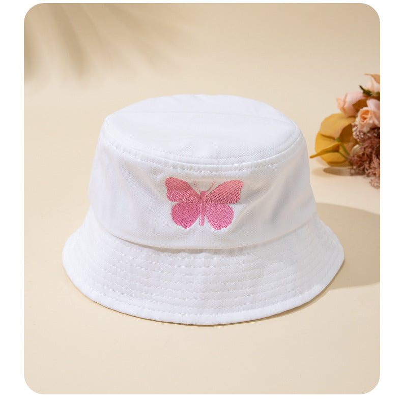 New Style Bucket Hat For Kids With Embroidery, Made Of Cotton, Suitable For All Seasons