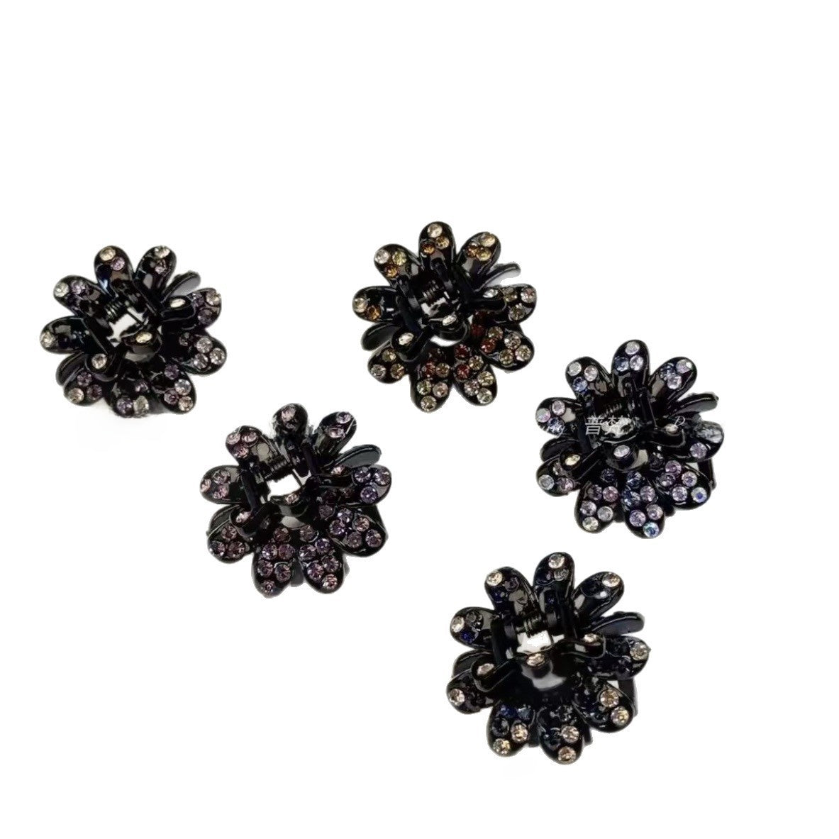 New Style Flowers Hair Claw For Women Made Of PS Material With Rhinestones, 1 PCS Package Hairpin