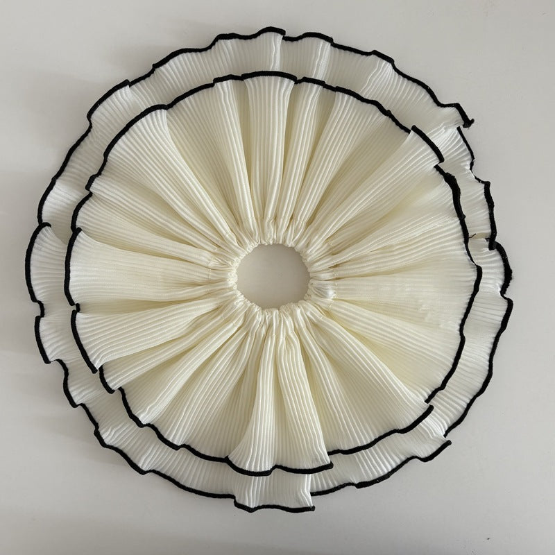 New Style Circle Scrunchie Hair Accessory For Women In Beige Cloth, Perfect For Summer