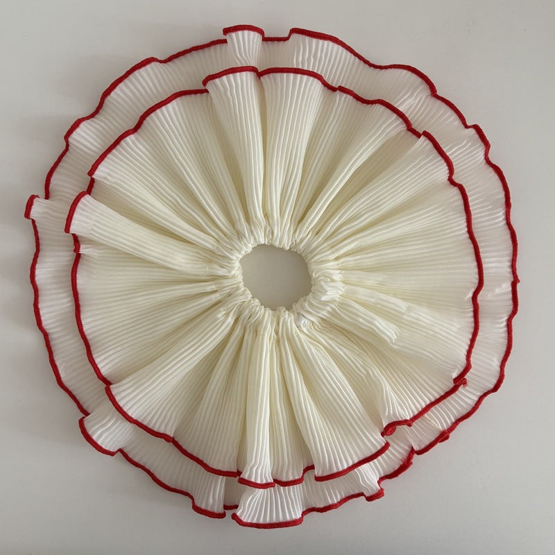 New Style Circle Scrunchie Hair Accessory For Women In Beige Cloth, Perfect For Summer