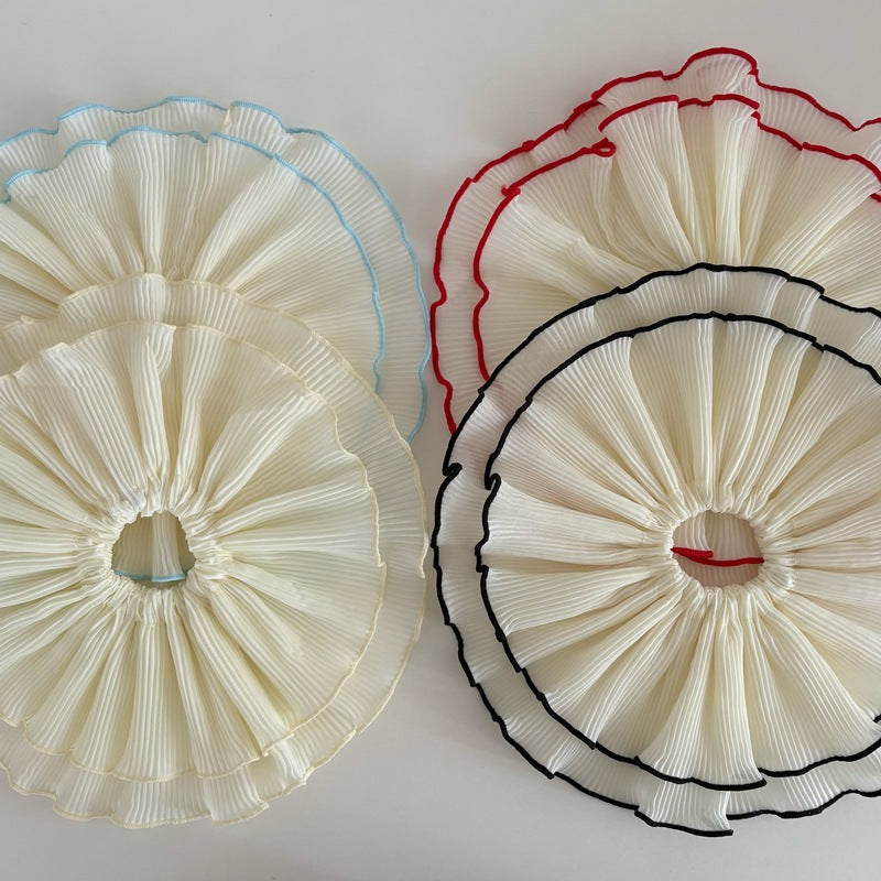 New Style Circle Scrunchie Hair Accessory For Women In Beige Cloth, Perfect For Summer