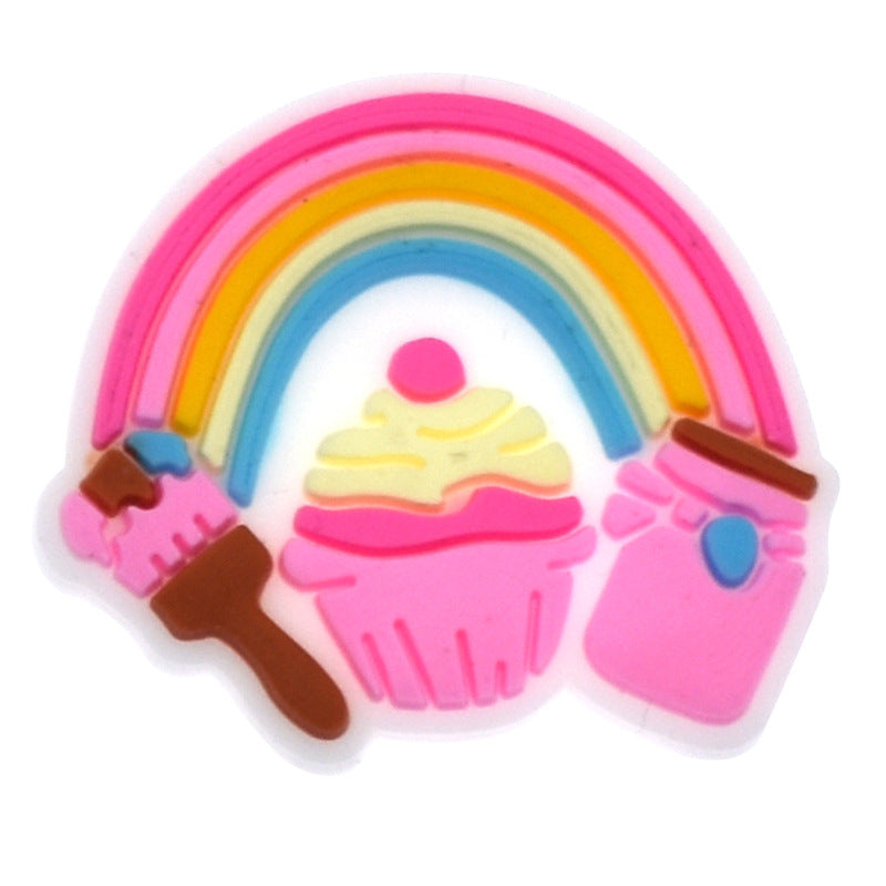 Sweet Cartoon Shoe Buckle For Slippers Made Of Soft Glue, Decorative And Comfortable
