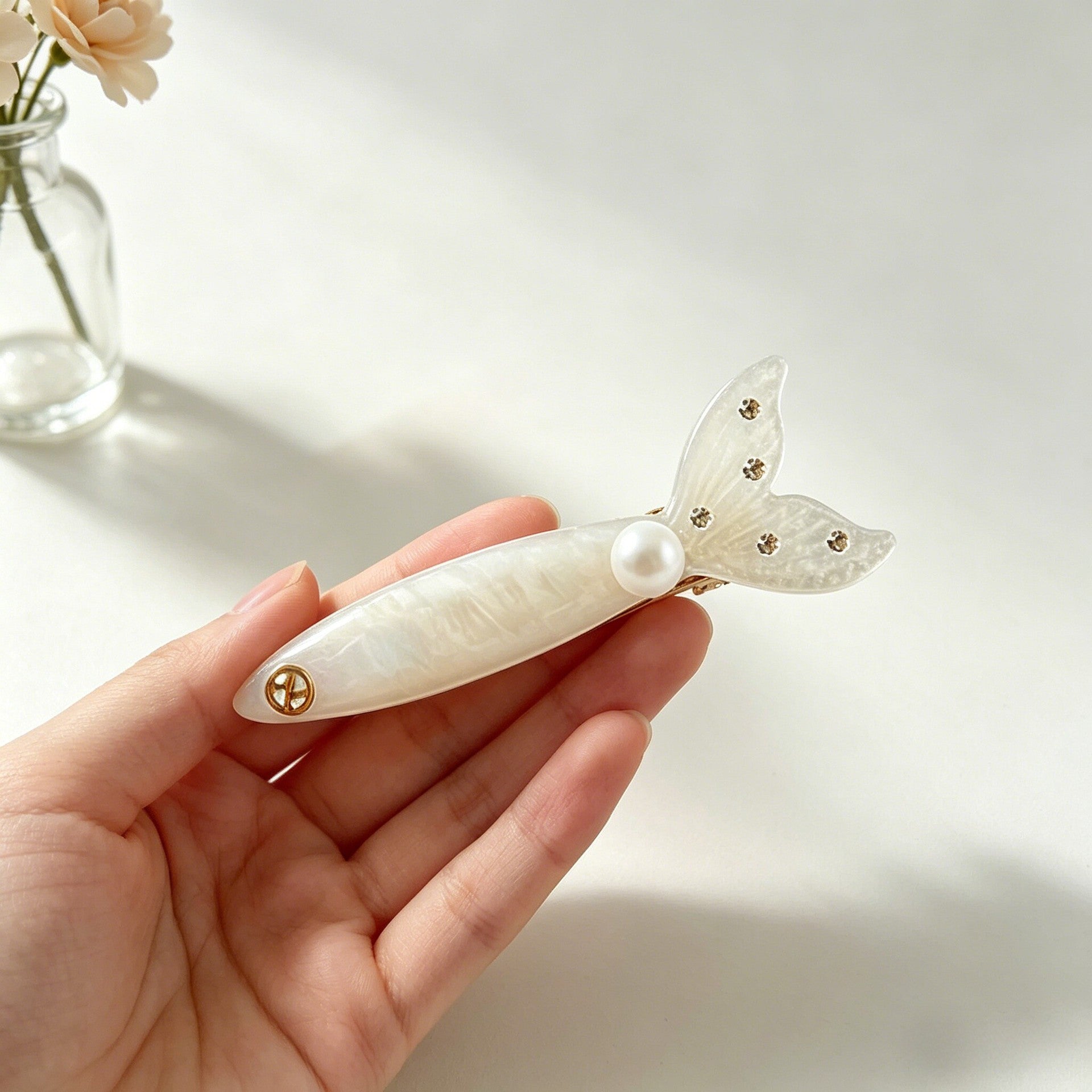 Mermaid French Style BB Clips Hair Accessories For Women With Freshwater Pearl, Perfect For  Spring And Summer