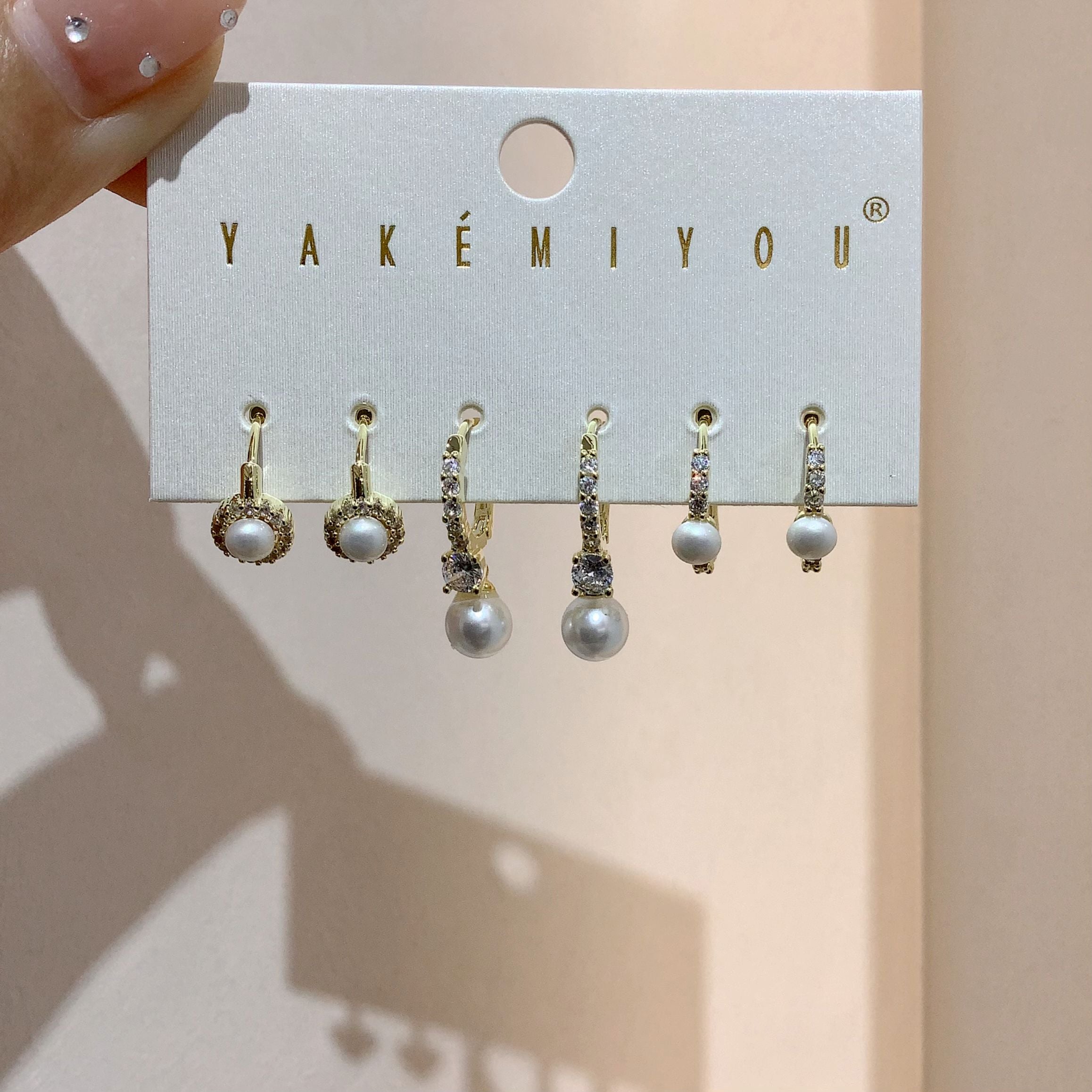 Elegant Geometric Copper Earrings For Women With 14K Real Gold Plated Electroplated Finish And Artificial Pearl Inlay