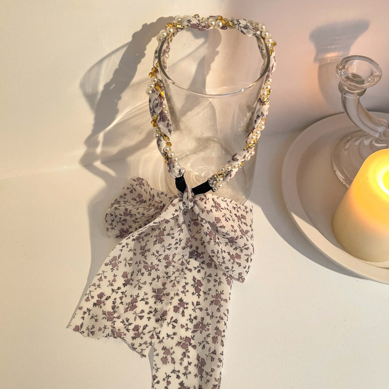 Ditsy Floral Hair Band In Fairy Style For Women, Made With Mixed Materials, Available In Lavender For  Spring And Summer