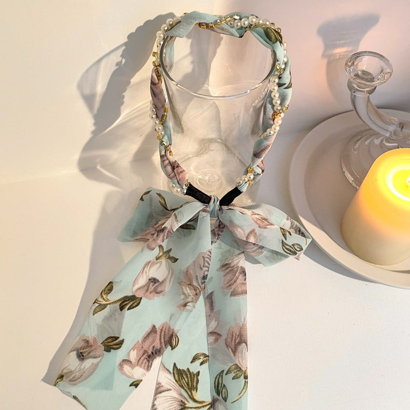 Ditsy Floral Hair Band In Fairy Style For Women, Made With Mixed Materials, Available In Lavender For  Spring And Summer