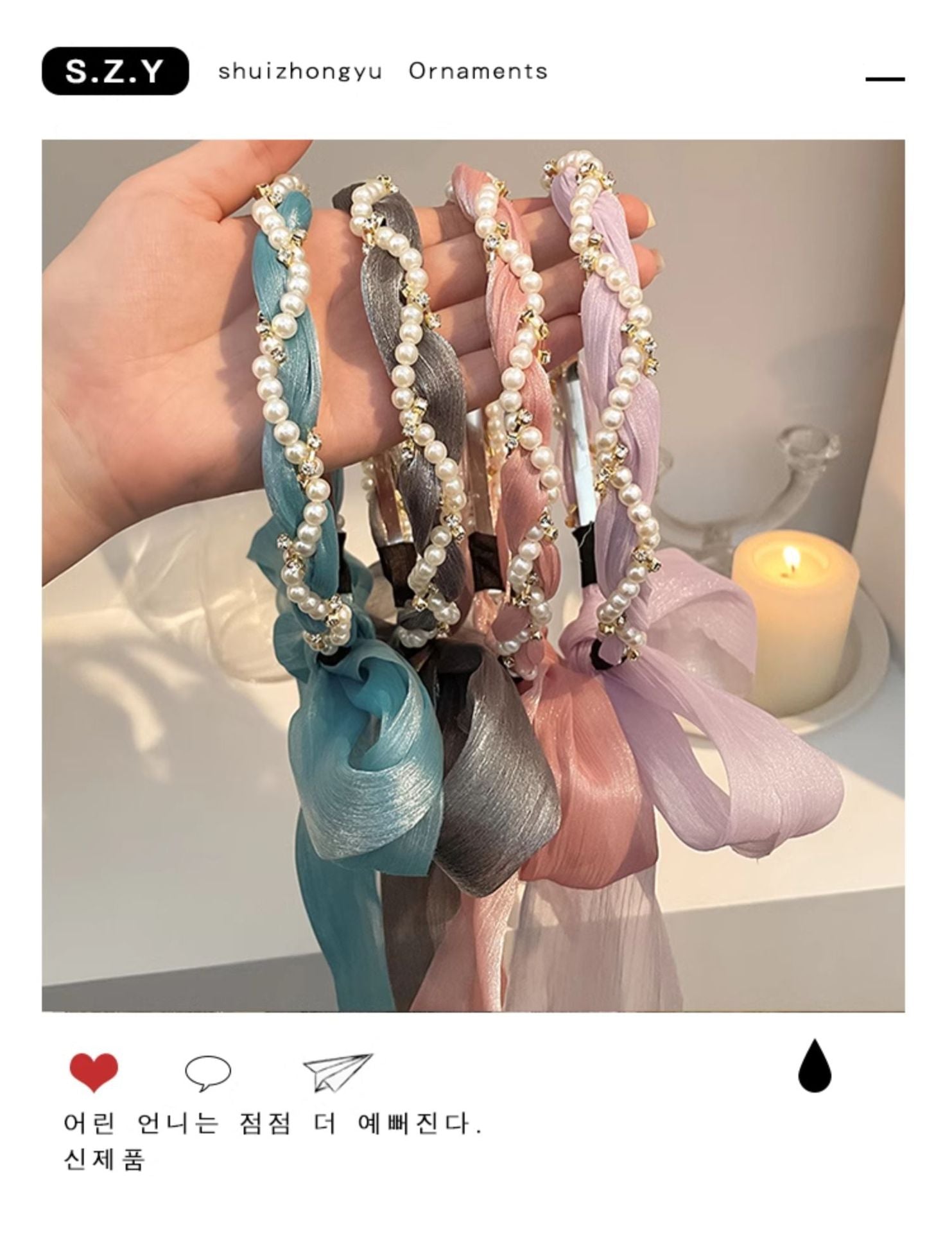 Ditsy Floral Hair Band In Fairy Style For Women, Made With Mixed Materials, Available In Lavender For  Spring And Summer