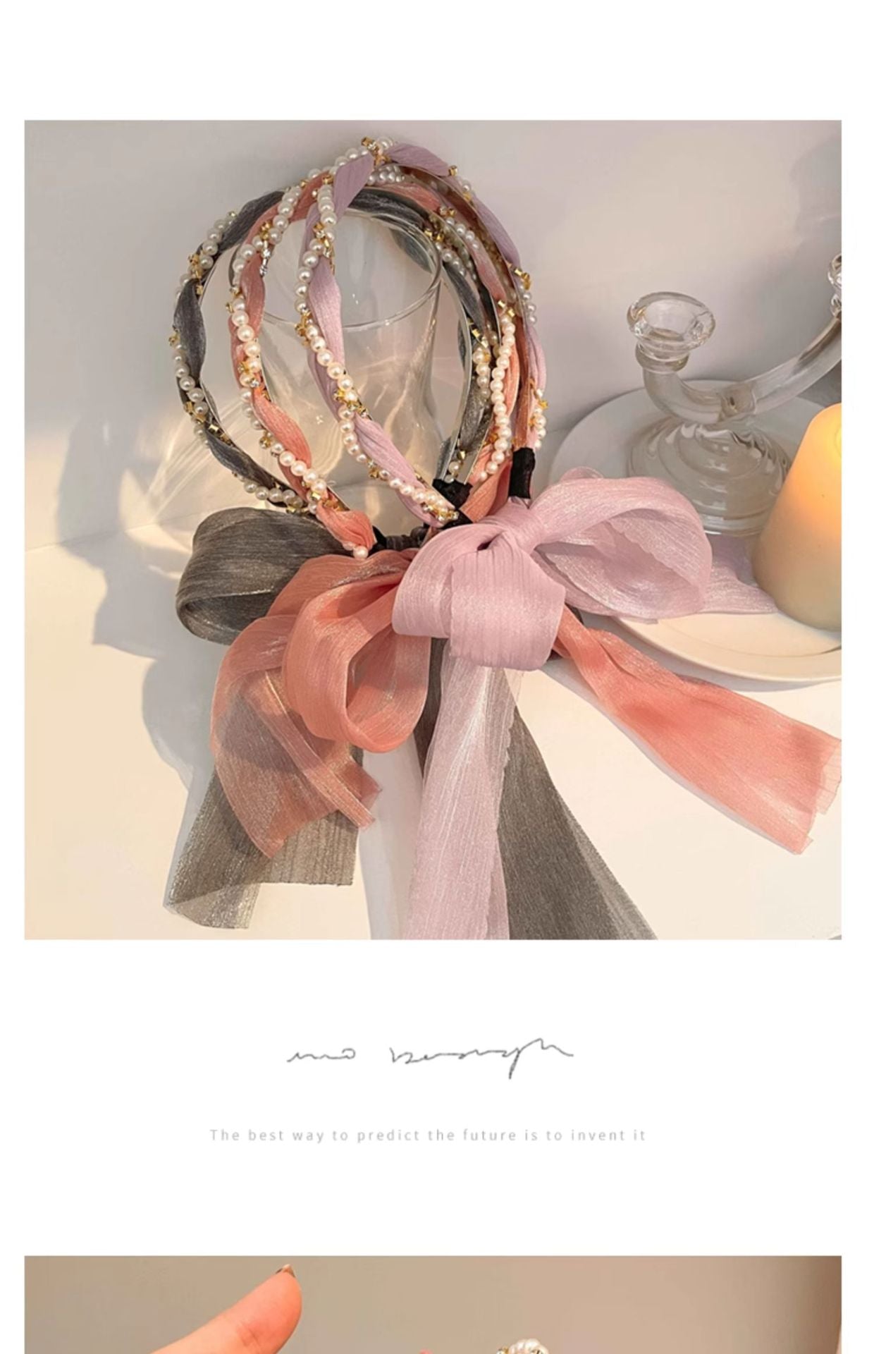 Ditsy Floral Hair Band In Fairy Style For Women, Made With Mixed Materials, Available In Lavender For  Spring And Summer