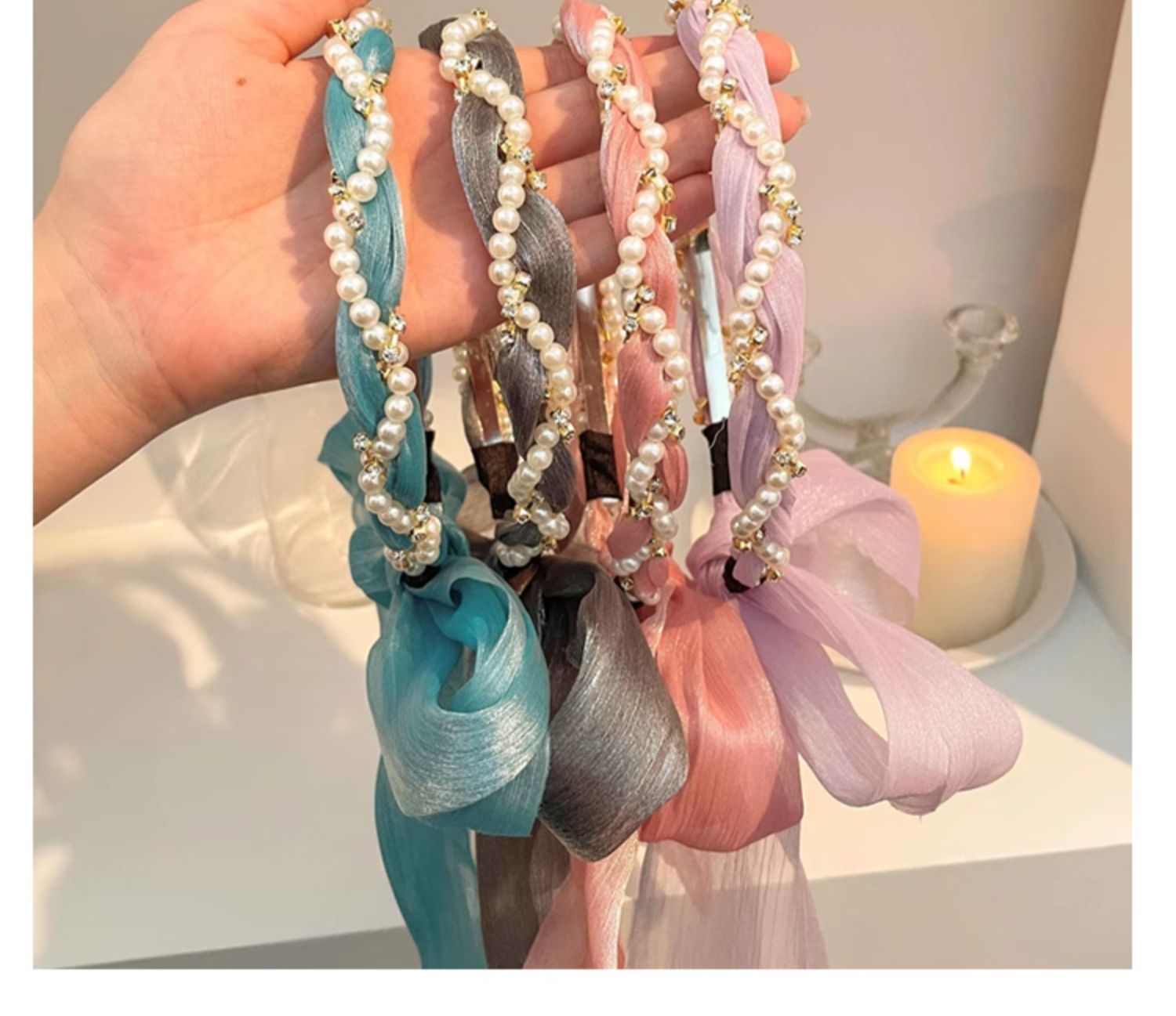 Ditsy Floral Hair Band In Fairy Style For Women, Made With Mixed Materials, Available In Lavender For  Spring And Summer