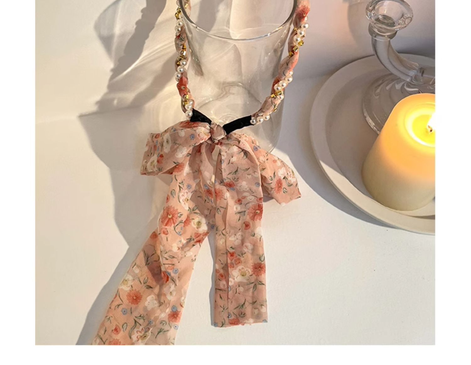 Ditsy Floral Hair Band In Fairy Style For Women, Made With Mixed Materials, Available In Lavender For  Spring And Summer