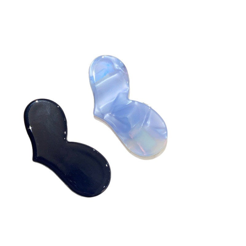 Heart Shape Simple Style BB Clips Hairpin In Sky Blue, Made Of Acetic Acid Sheets, Unisex For Summer