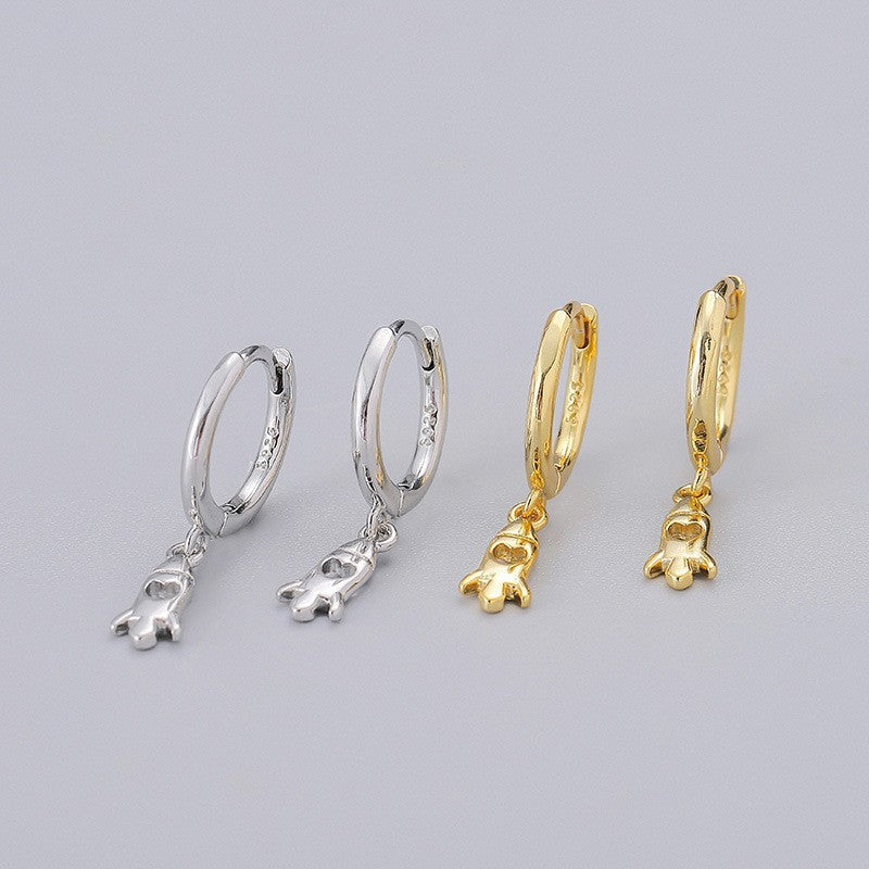 Heart Shape Earrings In New Style For Unisex, Electroplated Copper With Gold Finish