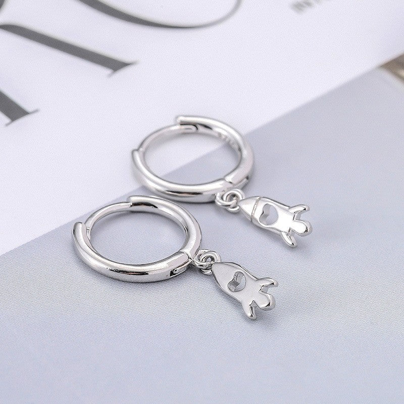 Heart Shape Earrings In New Style For Unisex, Electroplated Copper With Gold Finish