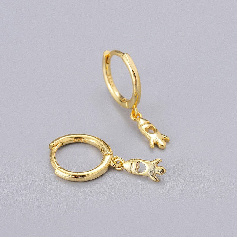 Heart Shape Earrings In New Style For Unisex, Electroplated Copper With Gold Finish