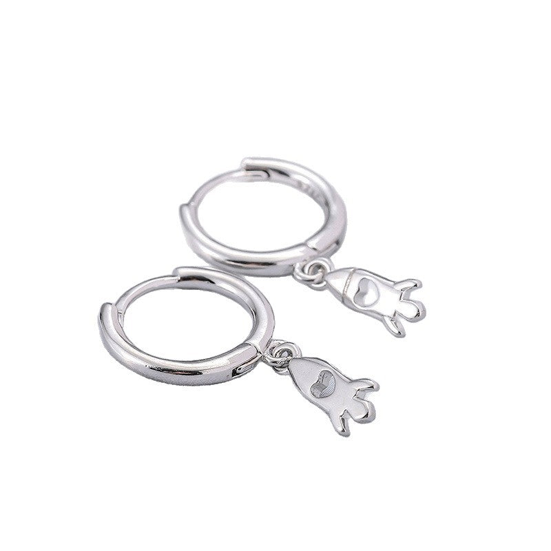 Heart Shape Earrings In New Style For Unisex, Electroplated Copper With Gold Finish