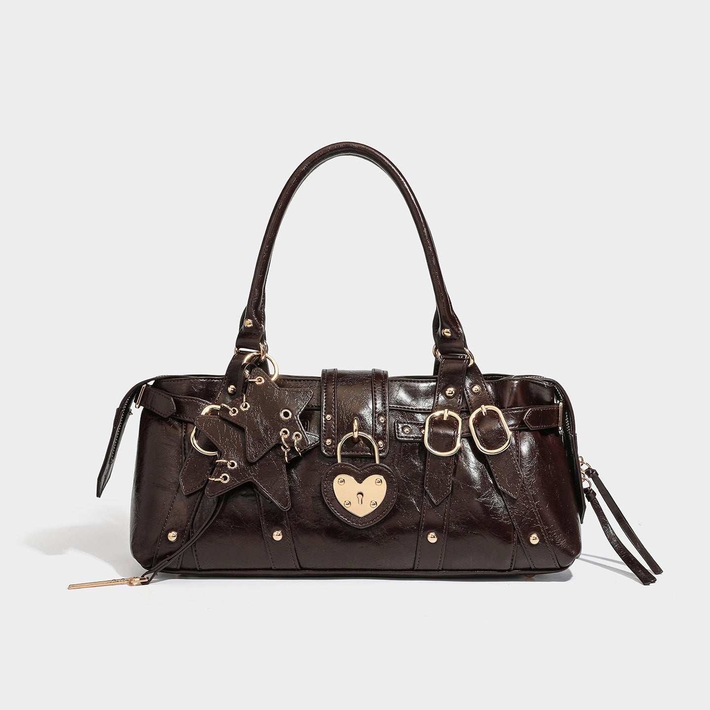 Heart Shape Tote Bag For Women With Rivet Detail, Pillow Shape And Large Capacity, Featuring Single Shoulder Strap