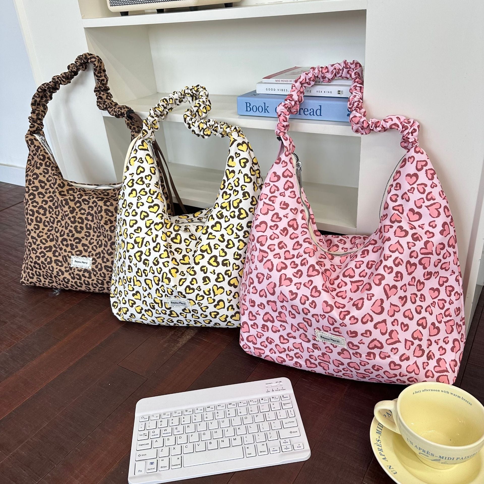 Leopard Print Square Canvas Bag For Women With Single Shoulder Strap, Perfect For Summer