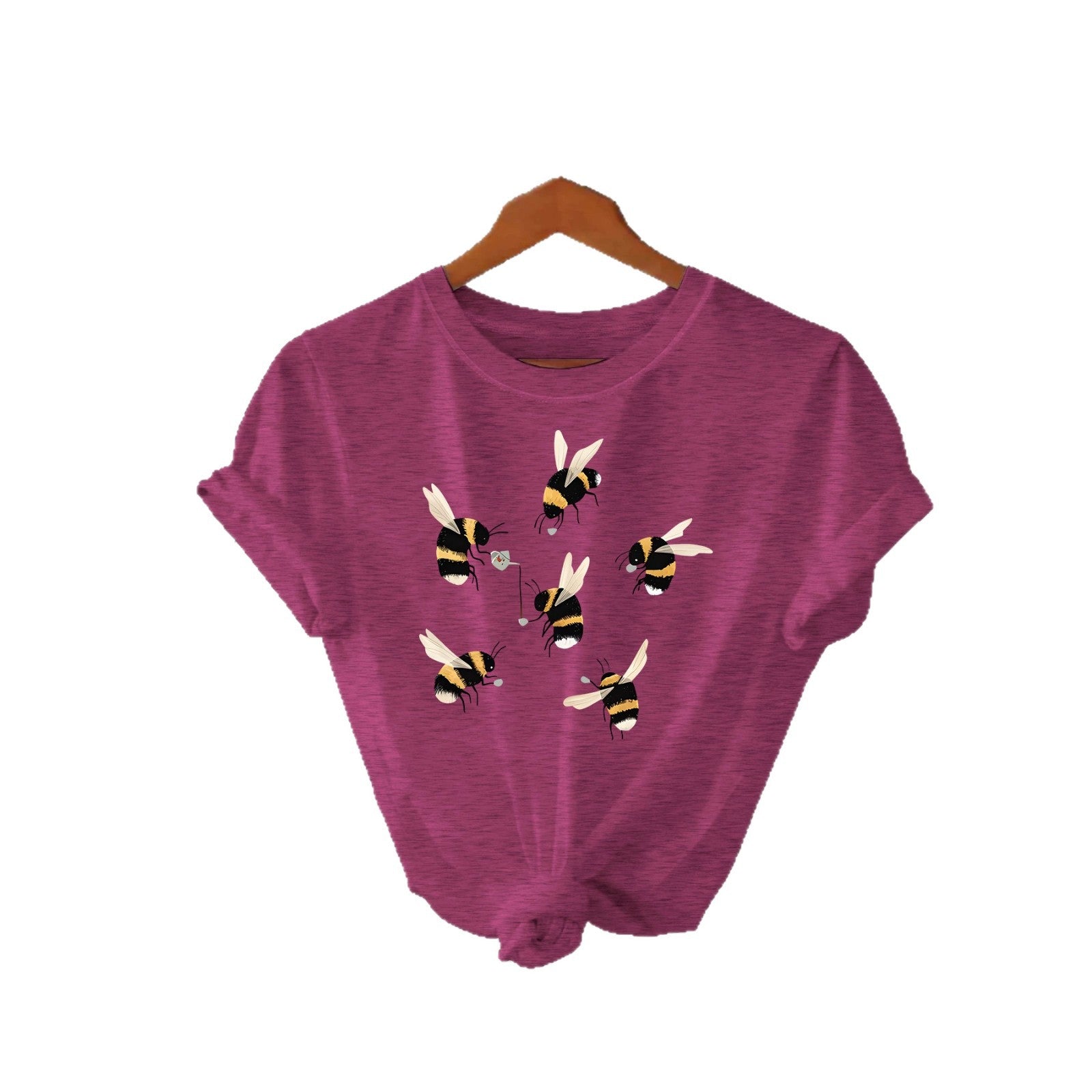 Bee Short Sleeve Cotton T-shirt Featuring Streetwear Style With Printing Design