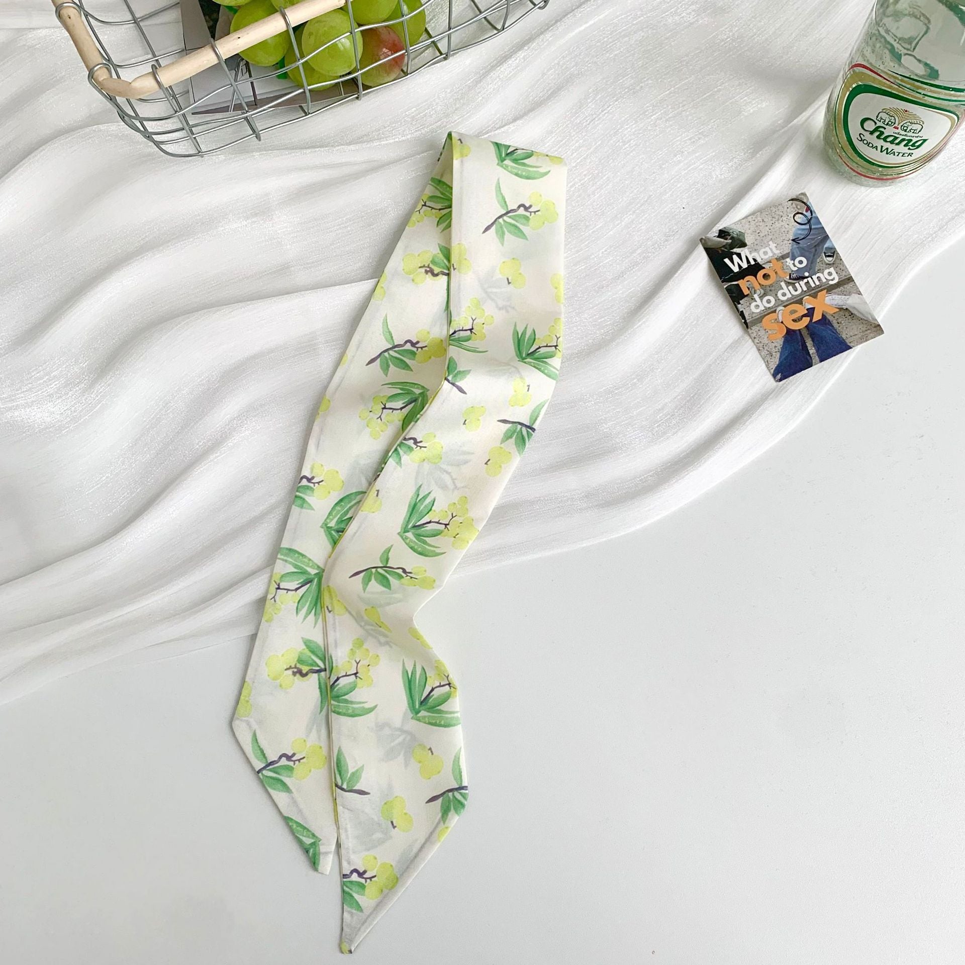 New Style Flowers Polyester Scarf, Lightweight Silk Scarf Perfect For Spring