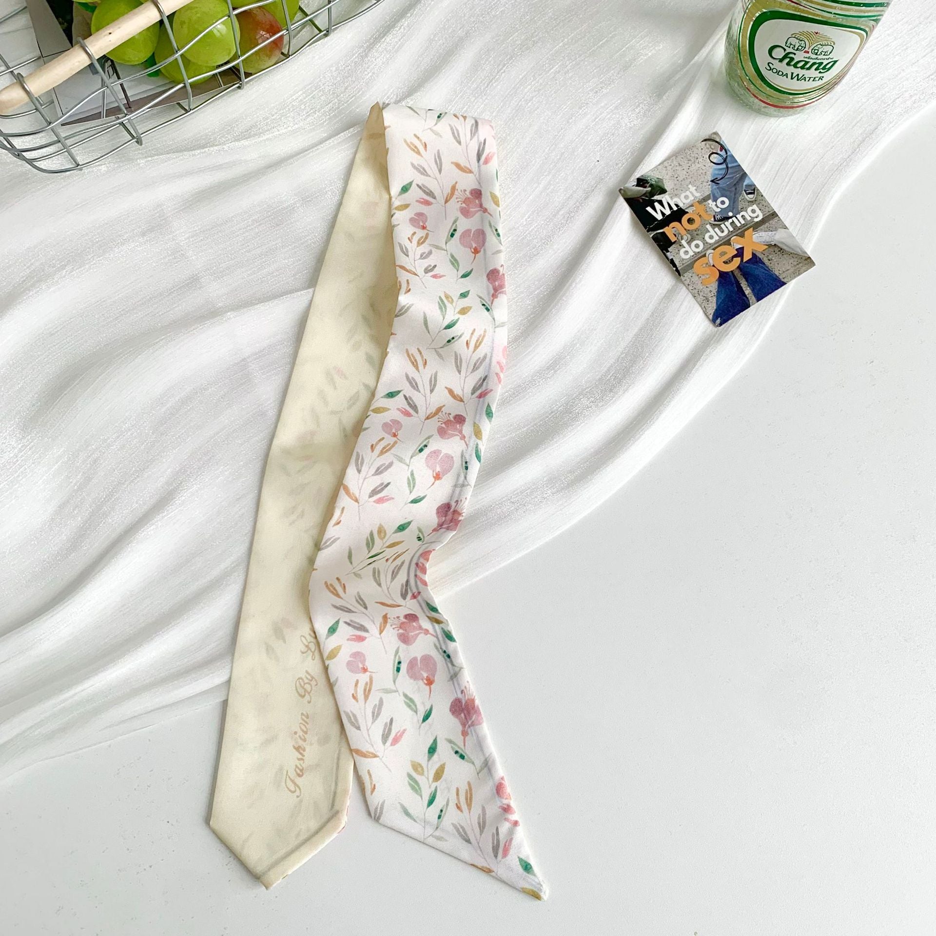 New Style Flowers Polyester Scarf, Lightweight Silk Scarf Perfect For Spring