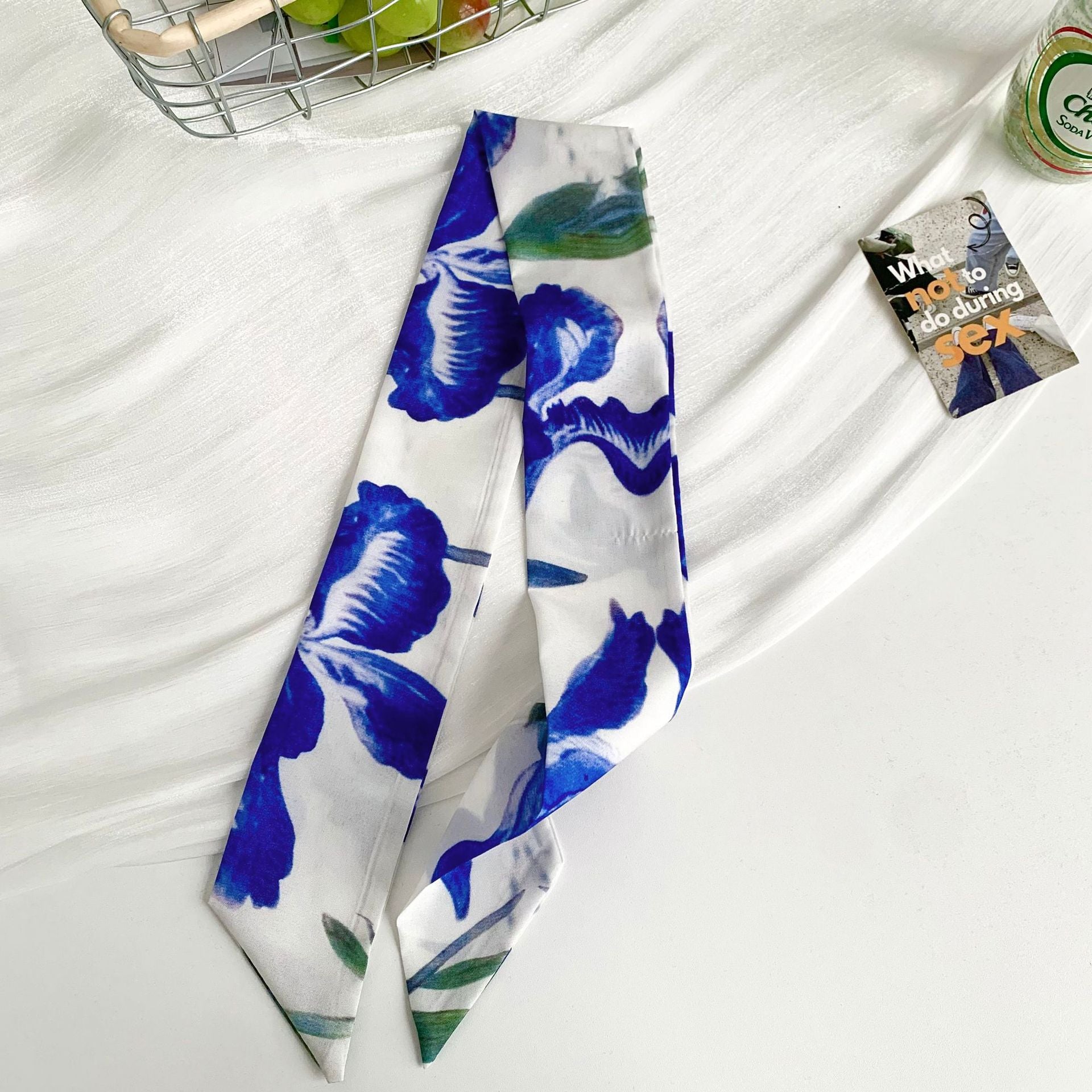 New Style Flowers Polyester Scarf, Lightweight Silk Scarf Perfect For Spring